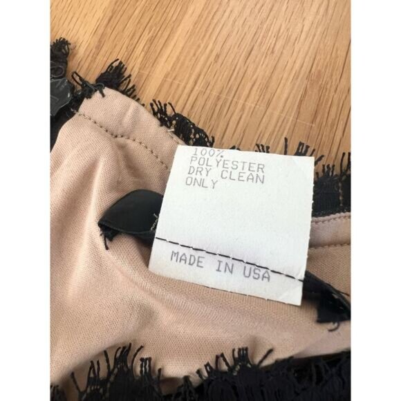 Tadashi Shoji Womens Bodycon Lace Lined Black Evening Dress Cap Sleeve US 16 - Picture 4 of 16